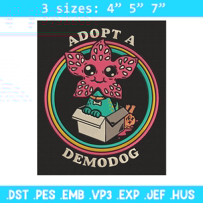 Adpot a demodog Embroidery Design, Demodog Embroidery, Embroidery File, Anime Embroidery, Anime shirt, Digital download.jpg