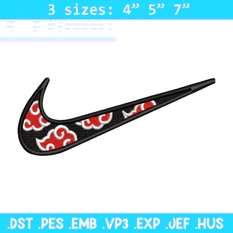 Akatsuki Nike embroidery design, Naruto embroidery, Nike design, anime design, anime shirt, Digital download.jpg