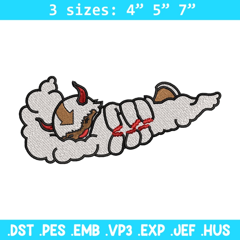 Appa x Nike embroidery design, avatar cartoon embroidery, nike design, Logo shirt, cartoon shirt, digital download.jpg
