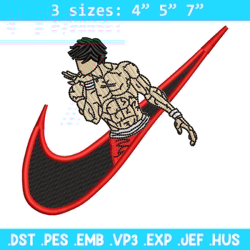 Baki x nike embroidery design, Baki embroidery, Nike design, Embroidery shirt, Embroidery file, Digital download.jpg