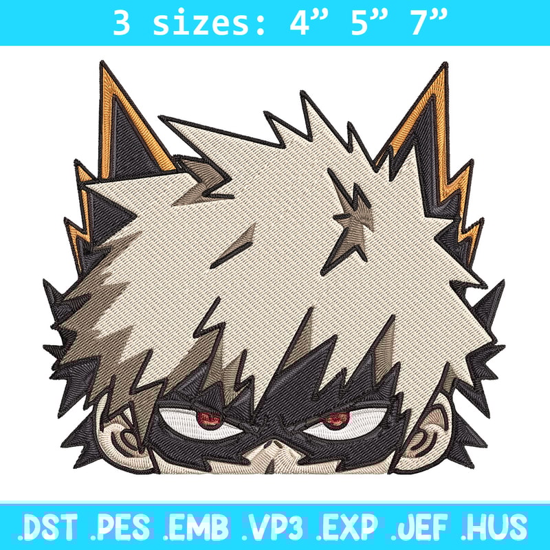 Bakugo Peeker Embroidery Design, Mha Embroidery, Embroidery File, Anime Embroidery, Anime shirt, Digital download.jpg