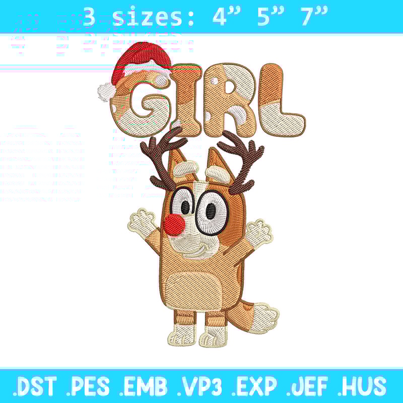 Bingo girl Embroidery Design, Bluey Embroidery, Embroidery File, Chrismas Embroidery, Anime shirt, Digital download.jpg