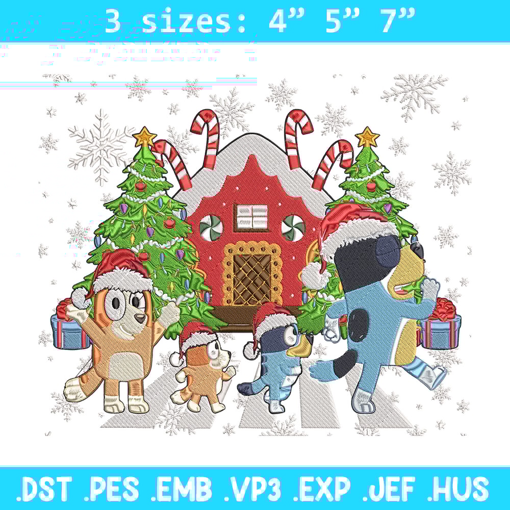 Bluey family Embroidery Design,Bluey Embroidery, Embroidery File, Chrismas Embroidery, Anime shirt, Digital download.jpg
