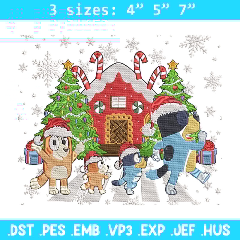 Bluey family Embroidery Design,Bluey Embroidery, Embroidery File, Chrismas Embroidery, Anime shirt, Digital download.jpg