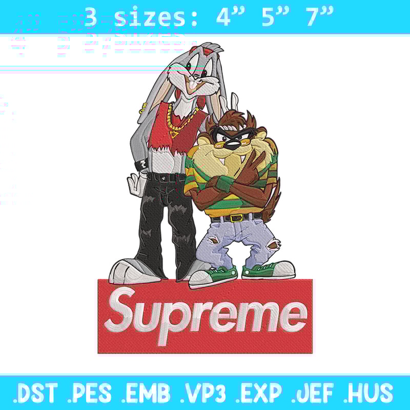 Bunny Taz Embroidery Design, Bunny Taz Embroidery, Embroidery File, Anime Embroidery, Supreme shirt, Digital download.jpg