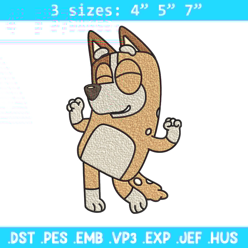Chilli Heeler Embroidery, Bluey cartoon Embroidery, Embroidery File, cartoon design, cartoon shirt, Digital download..jpg