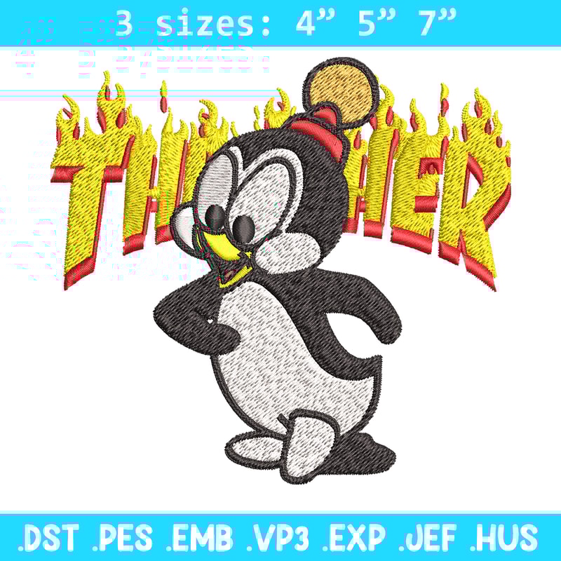 Chilly Willy Thrasher Embroidery design, Chilly Willy Embroidery, cartoon design, Embroidery File, Digital download..jpg