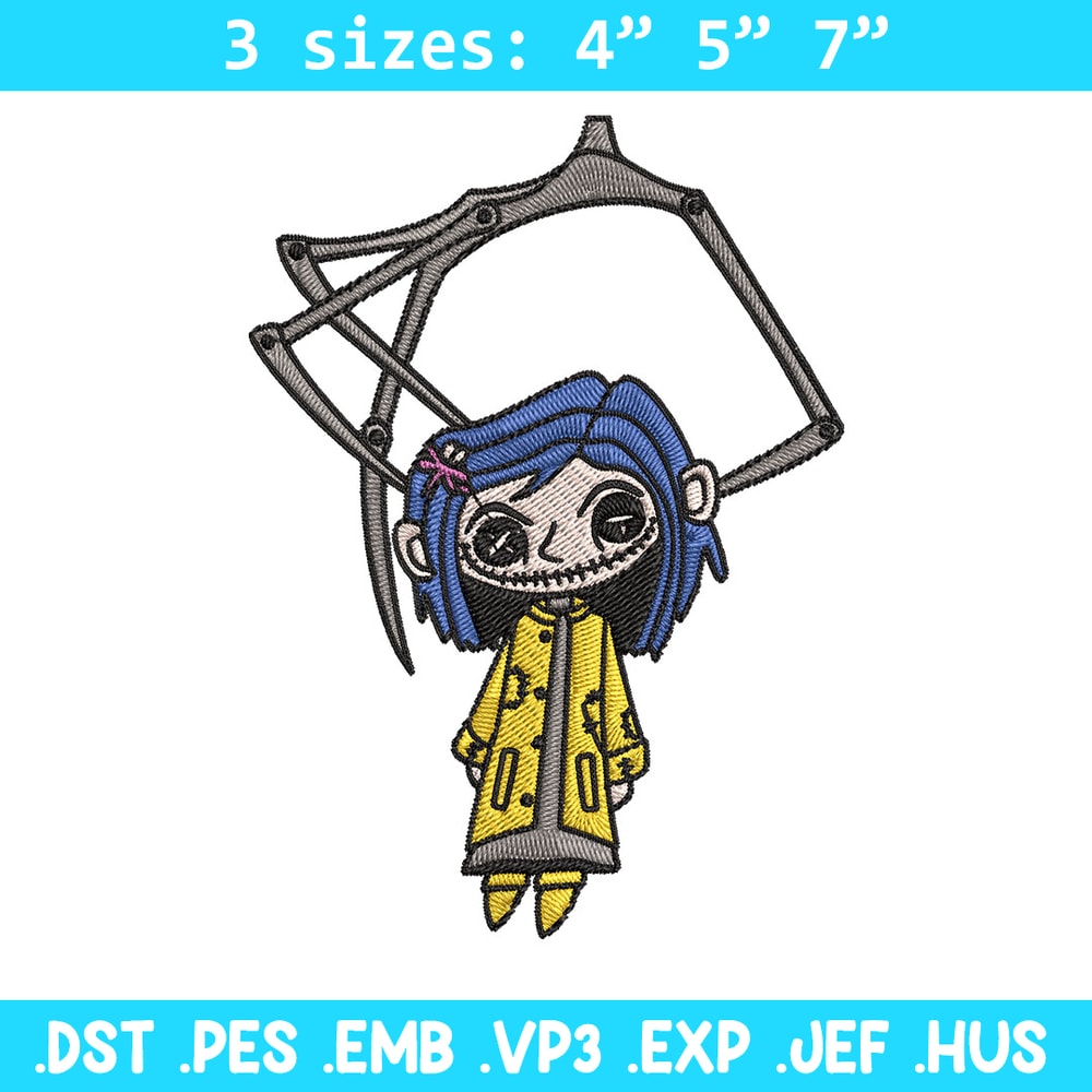 Coraline Horror Embroidery Design, Coraline Horror Embroidery, Embroidery File, Cartoon shirt, Digital download..jpg