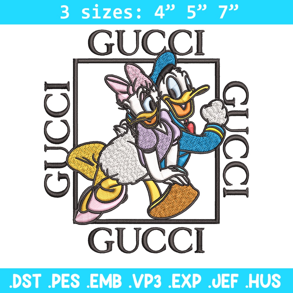 Daisy And Donald Duck Gucci Embroidery design, Disney Embroidery, cartoon design, Embroidery File, Digital download..jpg