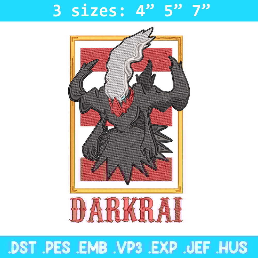 Darkrai poster Embroidery Design, Pokemon Embroidery, Embroidery File, Anime Embroidery, Anime shirt, Digital download.jpg