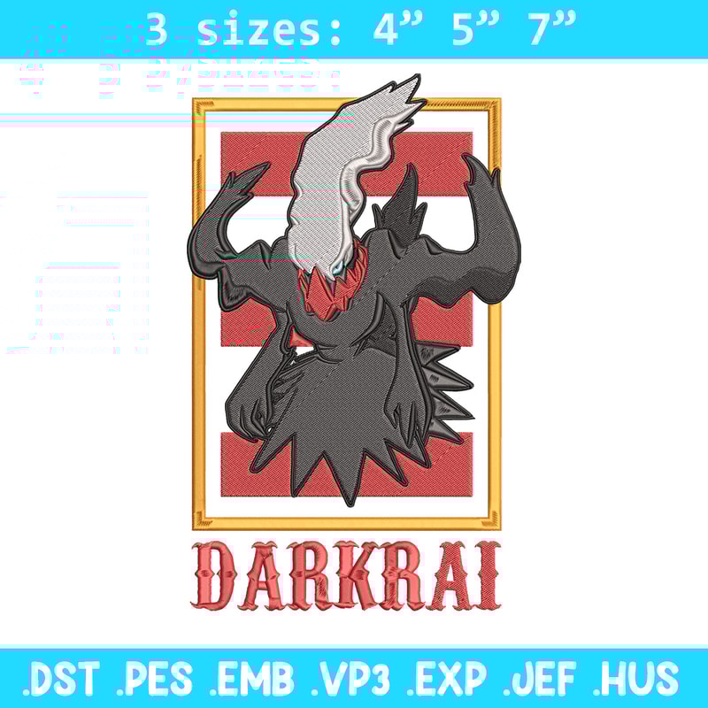 Darkrai poster Embroidery Design, Pokemon Embroidery, Embroidery File, Anime Embroidery, Anime shirt, Digital download.jpg