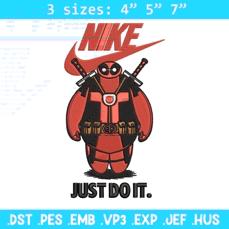 Deadpool funny Nike Embroidery design, Deadpool funny Embroidery, Nike design, Embroidery file, Instant download.jpg
