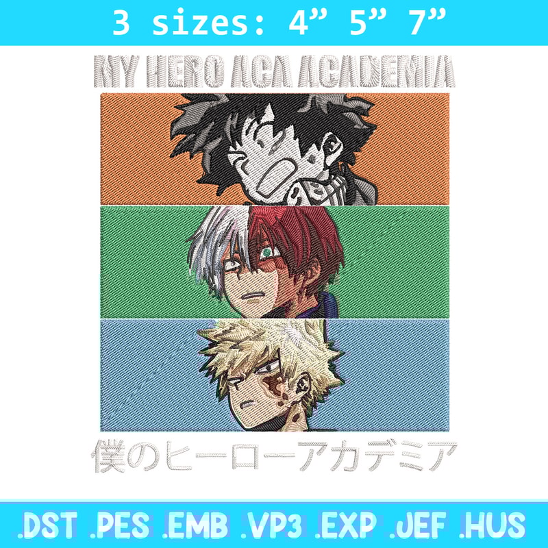 Deku friends Embroidery Design, Mha Embroidery, Embroidery File, Anime Embroidery, Anime shirt, Digital download.jpg