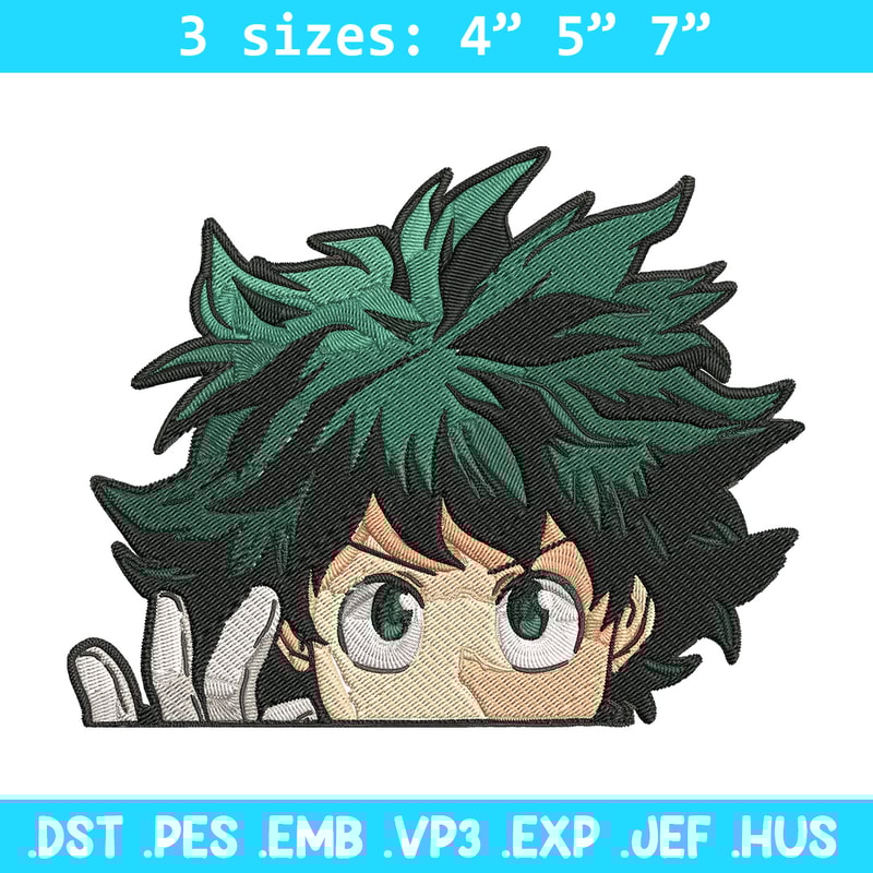 Deku Peek Embroidery Design, Mha Embroidery, Embroidery File, Anime Embroidery, Anime shirt, Digital download.jpg