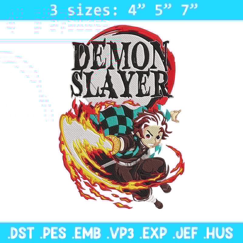 Demon slayer poster Embroidery Design, Demon slayer Embroidery, Embroidery File, Anime Embroidery, Digital download.jpg