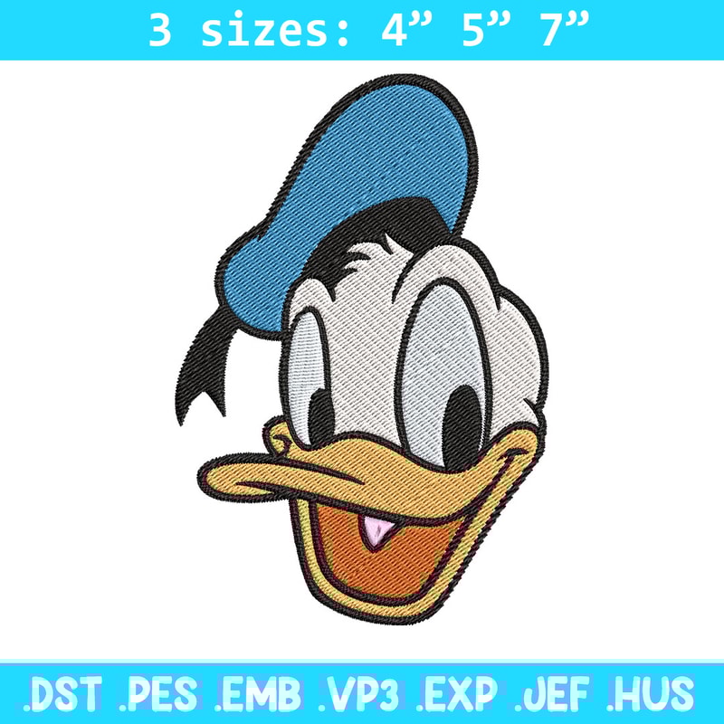 Donald Duck Embroidery Design, Disney Embroidery, Embroidery design, cartoon shirt, Embroidery File, Digital download..jpg