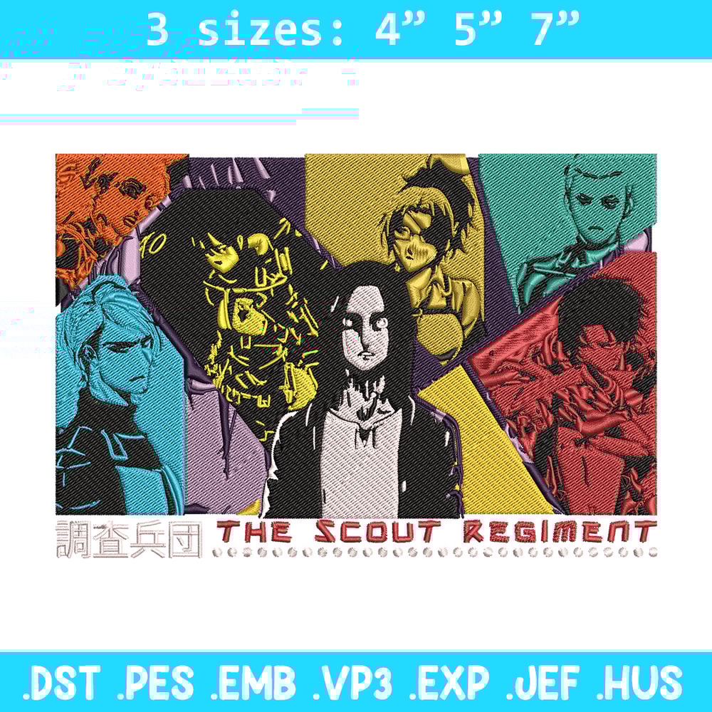 Eren friends Embroidery Design, Aot Embroidery, Embroidery File, Anime Embroidery, Anime shirt, Digital download.jpg