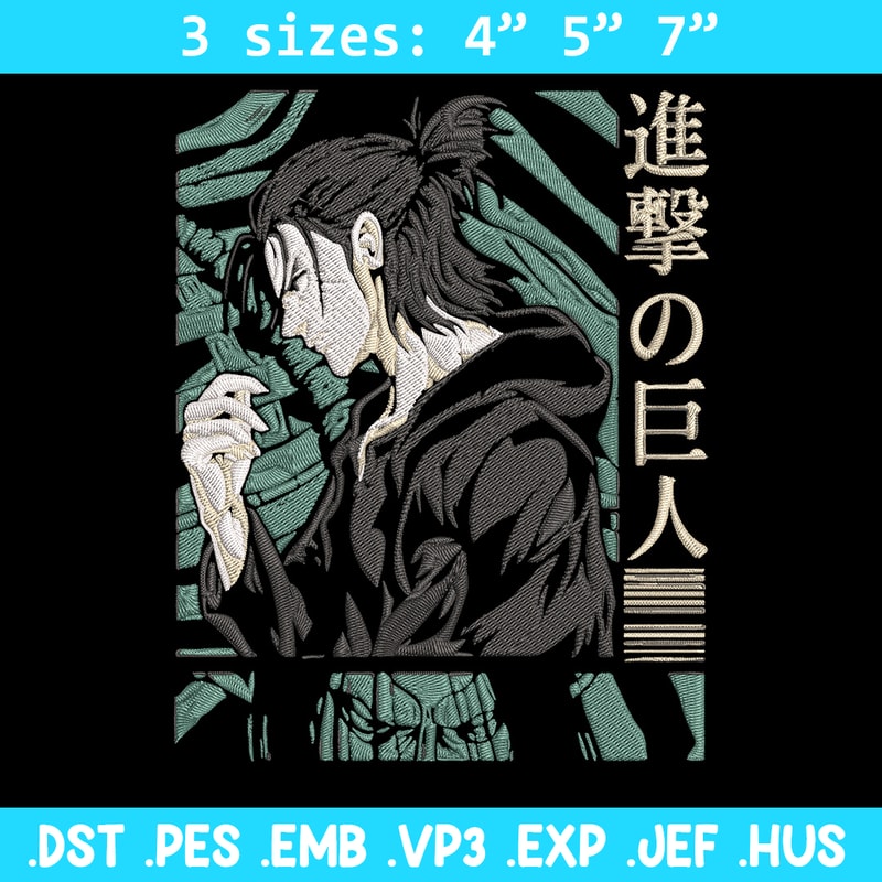Eren poster Embroidery Design, Aot Embroidery,Embroidery File, Anime Embroidery, Anime shirt, Digital download.jpg