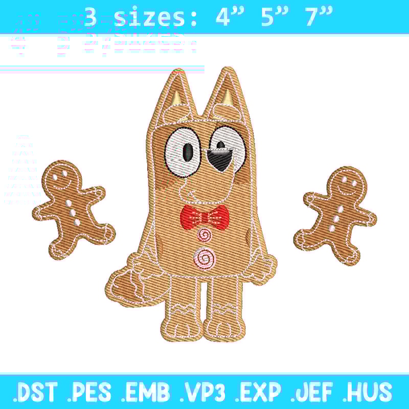 Gingerbread Bluey embroidery design, Bluey embroidery, Chrismas design,Embroidery file,Embroidery shirt,Digital download.jpg