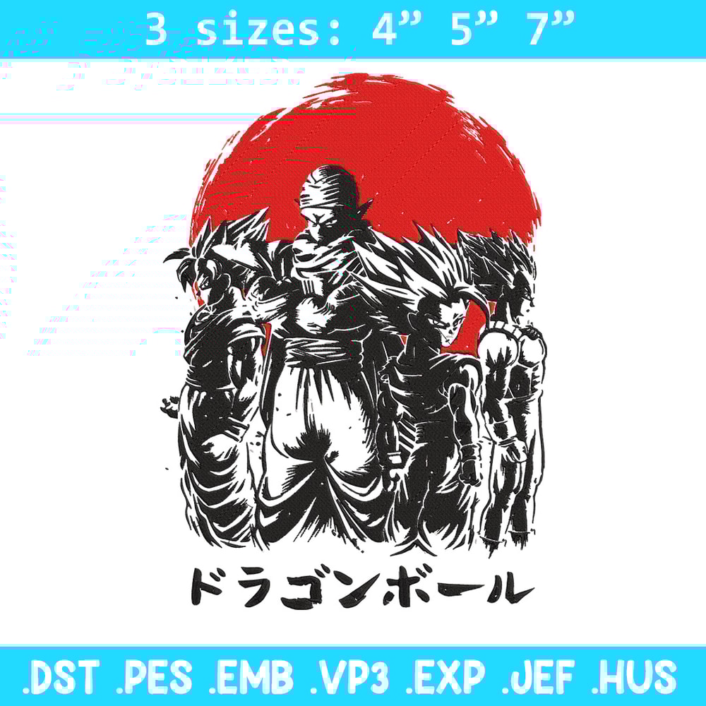 Goku friends Embroidery Design, Dragonball Embroidery, Embroidery File, Anime Embroidery, Anime shirt, Digital download.jpg