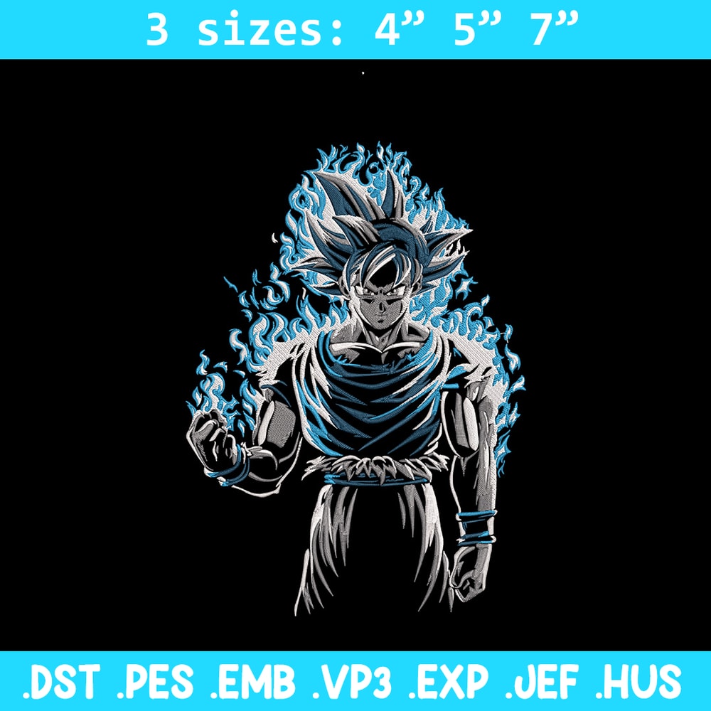 Goku ultra Embroidery Design, Dragonball Embroidery, Embroidery File, Anime Embroidery, Anime shirt, Digital download.jpg