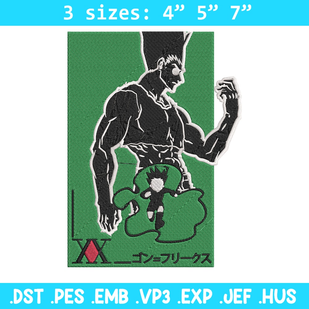 Gon poster Embroidery Design, Hunter x hunter Embroidery,Embroidery File, Anime Embroidery, Anime shirt,Digital download.jpg