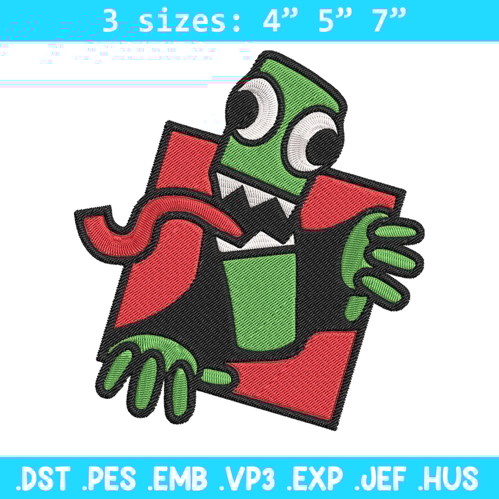 Green Rainbow Embroidery Design, Rainbow Friends Embroidery, Embroidery File, Anime Embroidery, Digital download.jpg