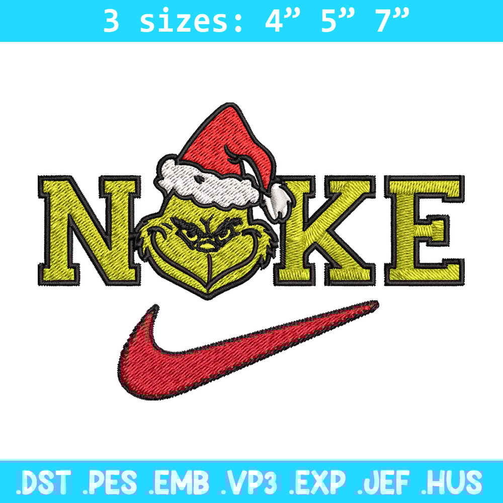 Grinch chrismas nike Embroidery Design, Nike Embroidery, Brand Embroidery, Embroidery File, Logo shirt, Digital download.jpg