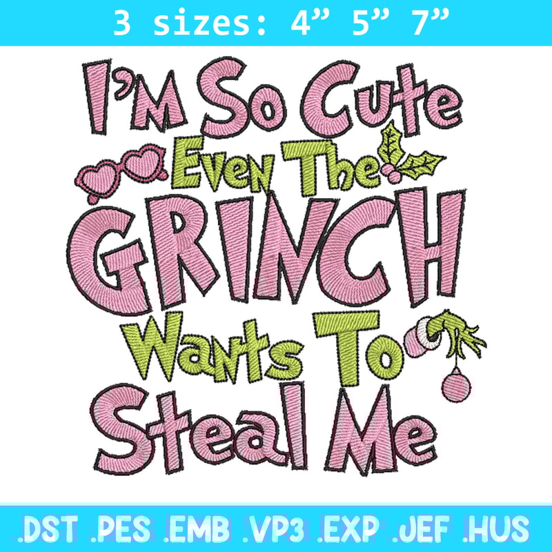 Grinch cute embroidery design, Grinch embroidery, Chrismas design, Embroidery shirt,Embroidery file,Digital download.jpg