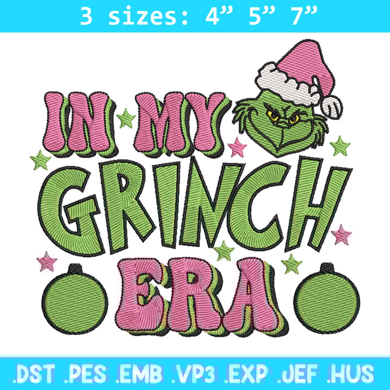 Grinch era embroidery design, Grinch embroidery, Chrismas design,Embroidery shirt, Embroidery file, Digital download.jpg