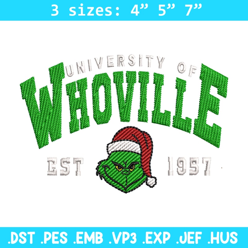 Grinch est1957 embroidery design, Grinch embroidery, Chrismas design, Embroidery file, Embroidery shirt,Digital download.jpg