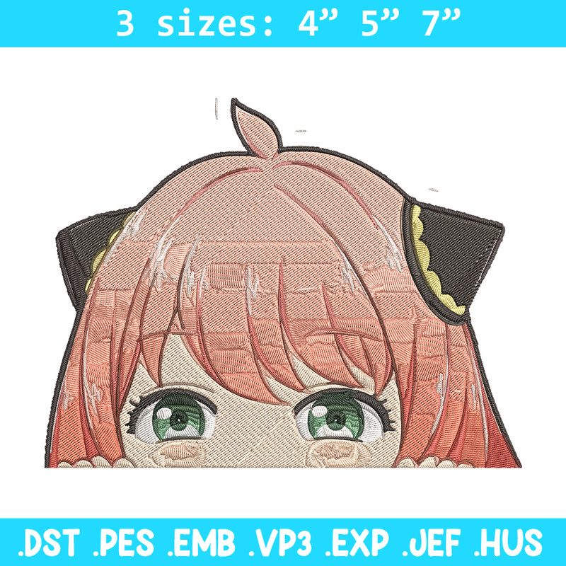 Anya Peek Embroidery Design, Spy x family Embroidery, Embroidery File, Anime Embroidery, Anime shirt, Digital download.jpg