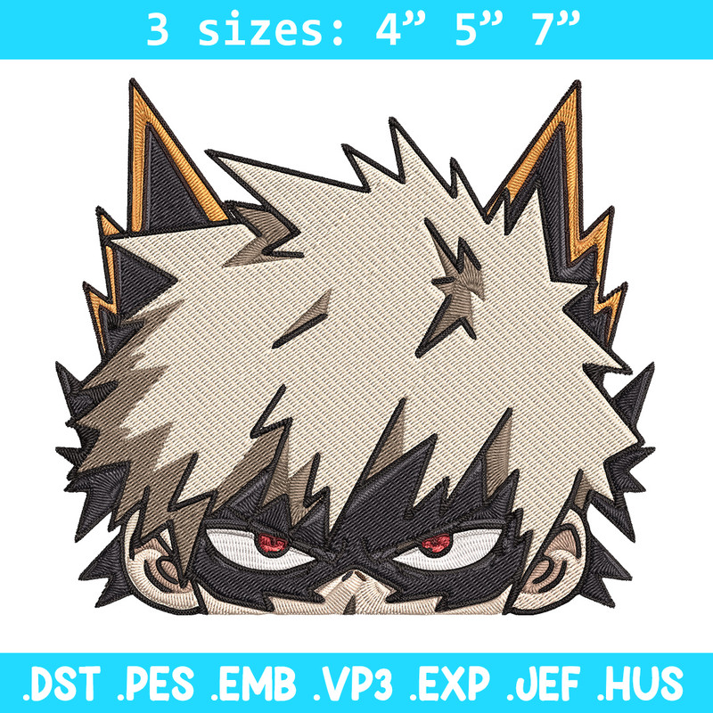 Bakugo Peeker Embroidery Design, Mha Embroidery, Embroidery File, Anime Embroidery, Anime shirt, Digital download.jpg