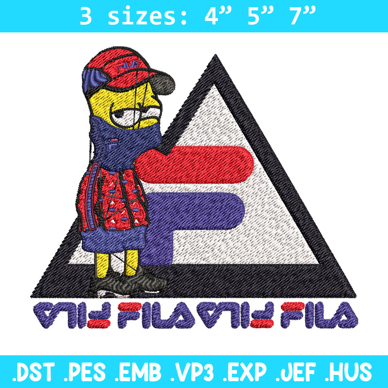 Bart Simpson Fila Embroidery design, Simpson Fila Embroidery, logo design, Embroidery File, Fila logo, Instant download..jpg