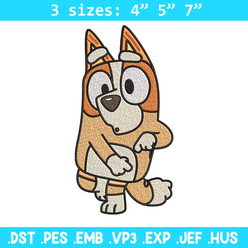 Bingo Heeler Embroidery, Bluey cartoon Embroidery, Embroidery File, cartoon design, cartoon shirt, Digital download..jpg