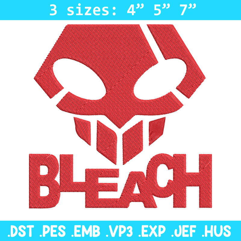 Bleach logo Embroidery Design, Bleach Embroidery, Embroidery File, Anime Embroidery, Anime shirt, Digital download.jpg