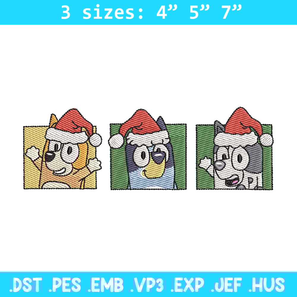 Bluey poster embroidery design, Bluey embroidery, Chrismas design, Embroidery file, Embroidery shirt,Digital download.jpg