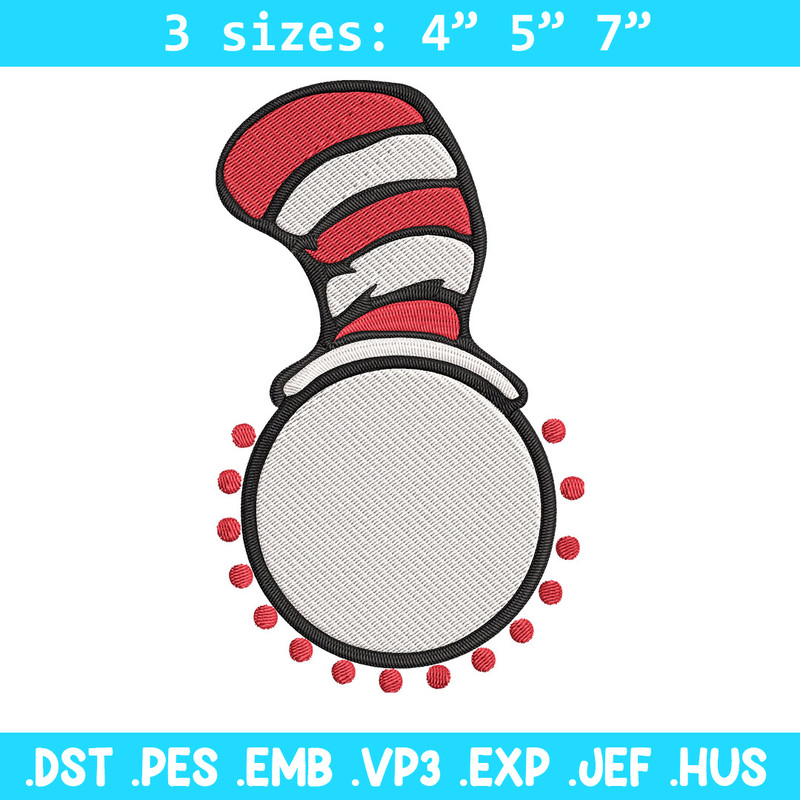 Cat In The Hat Embroidery Design, Cat In The Hat Embroidery, Embroidery File, logo shirt, Digital download..jpg
