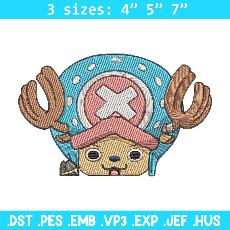 Chopper Peeker Embroidery Design, One piece Embroidery, Embroidery File, Anime Embroidery, Anime shirt, Digital download.jpg