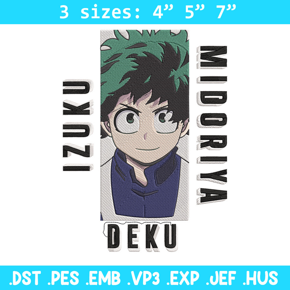 Deku poster Embroidery Design, Mha Embroidery, Embroidery File, Anime Embroidery, Anime shirt, Digital download.jpg