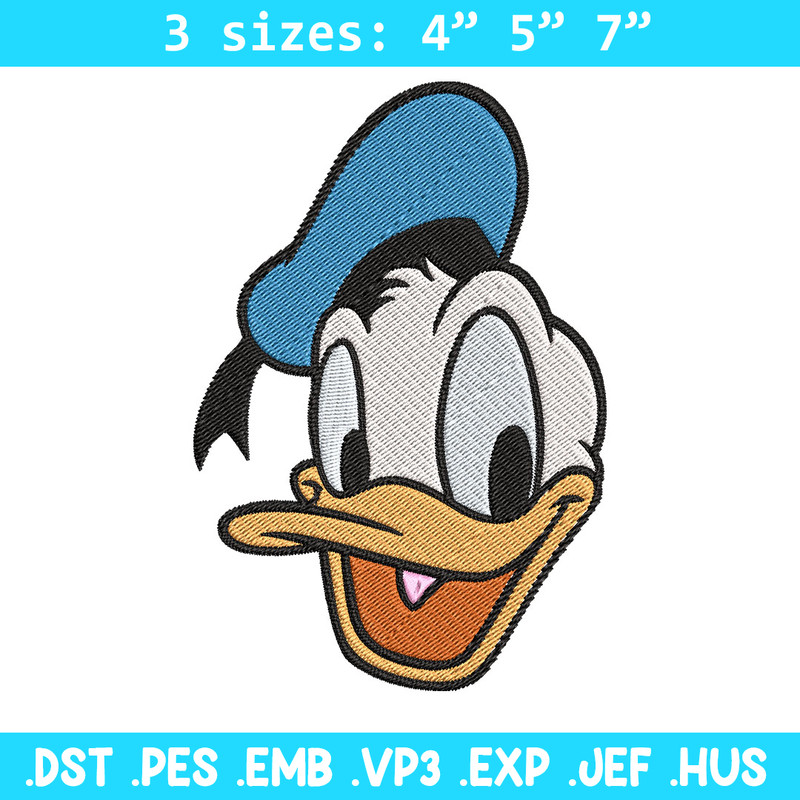 Donald Duck Embroidery Design, Disney Embroidery, Embroidery design, cartoon shirt, Embroidery File, Digital download..jpg