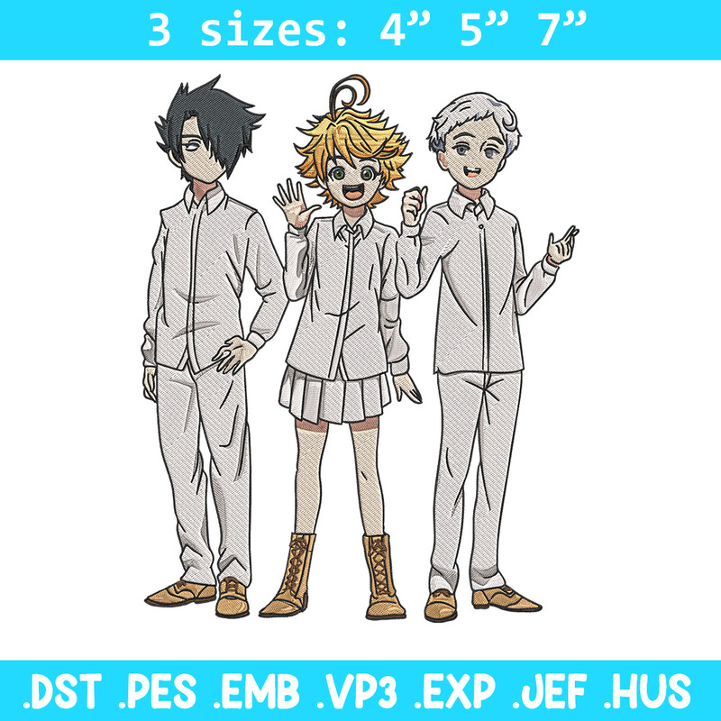 Emma friends Embroidery Design, Oyakusoku Embroidery, Embroidery File, Anime Embroidery, Anime shirt, Digital download.jpg