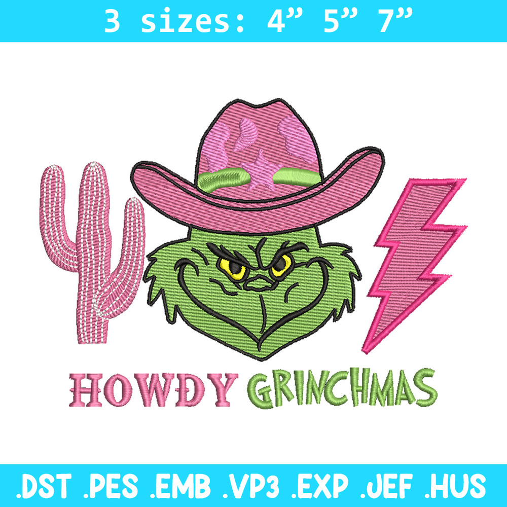 Howdy grinch embroidery design, Grinch embroidery, Chrismas design,Embroidery shirt, Embroidery file, Digital download.jpg