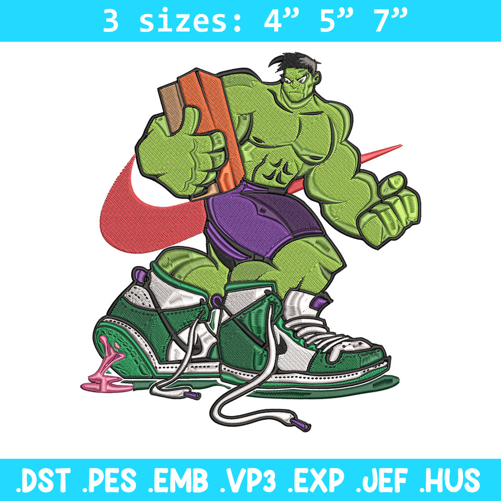 Hulk x nike Embroidery Design, Marvel Embroidery, Embroidery File, Nike Embroidery, Anime shirt, Digital download.jpg