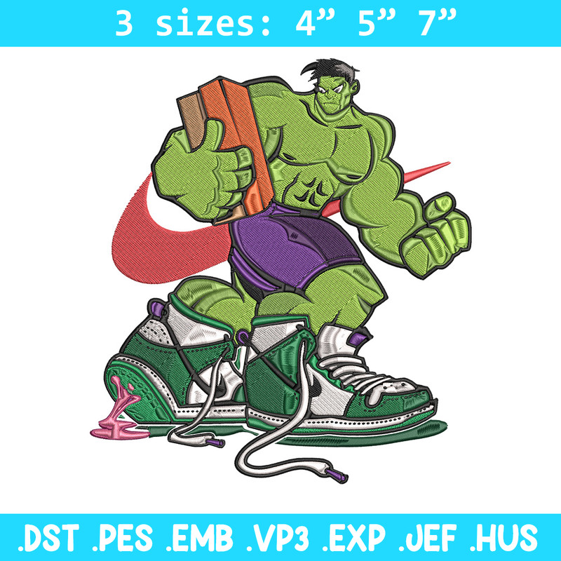 Hulk x nike Embroidery Design, Marvel Embroidery, Embroidery File, Nike Embroidery, Anime shirt, Digital download.jpg