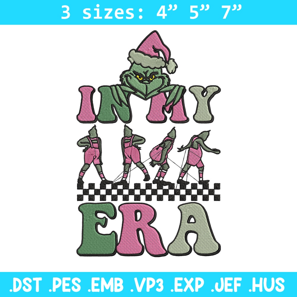 In my era Embroidery Design, Grinch Embroidery, Embroidery File, Chrismas Embroidery, Anime shirt, Digital download.jpg