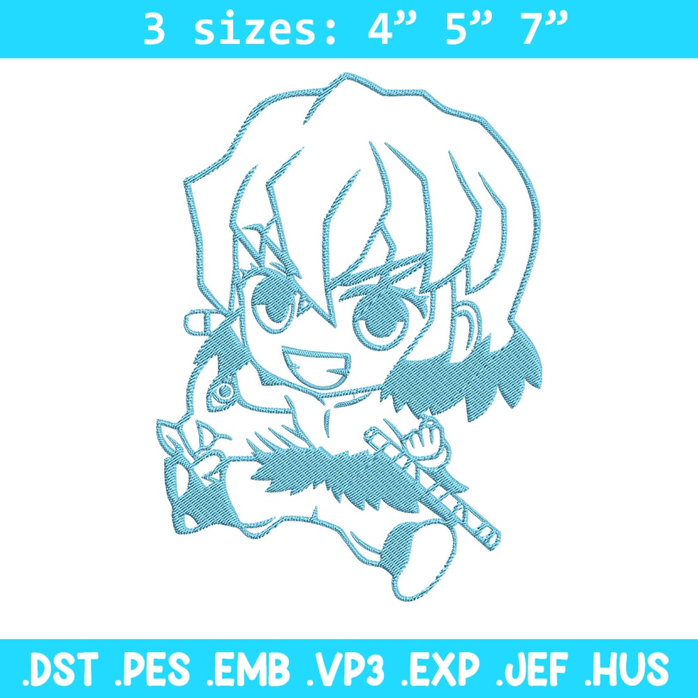 Inosuke chibi Embroidery Design,Demon slayer Embroidery,Embroidery File,Anime Embroidery,Anime shirt, Digital download.jpg