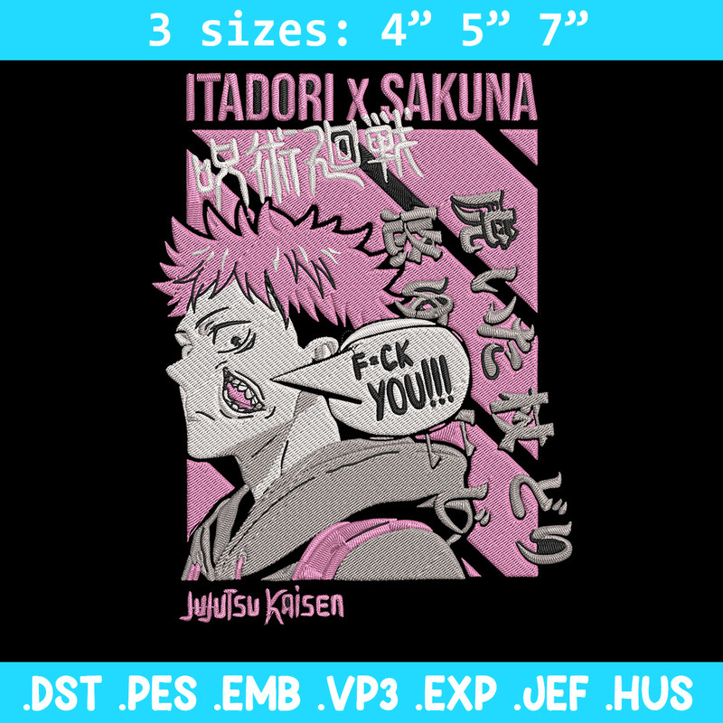 Itadori x sukuna Embroidery Design, Jujutsu Embroidery, Embroidery File, Anime Embroidery,Anime shirt, Digital download.jpg