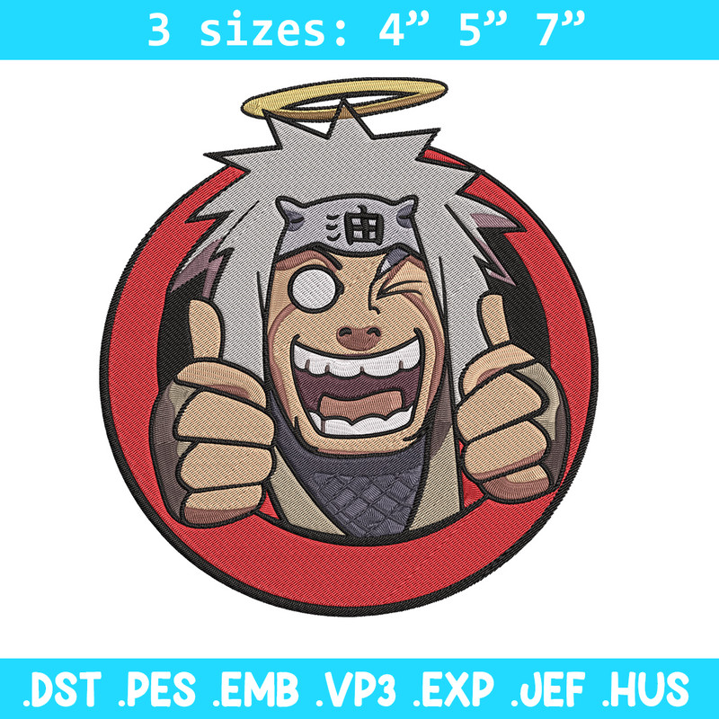 Jiraiya circle Embroidery Design, Naruto Embroidery, Embroidery File, Anime Embroidery, Anime shirt, Digital download.jpg