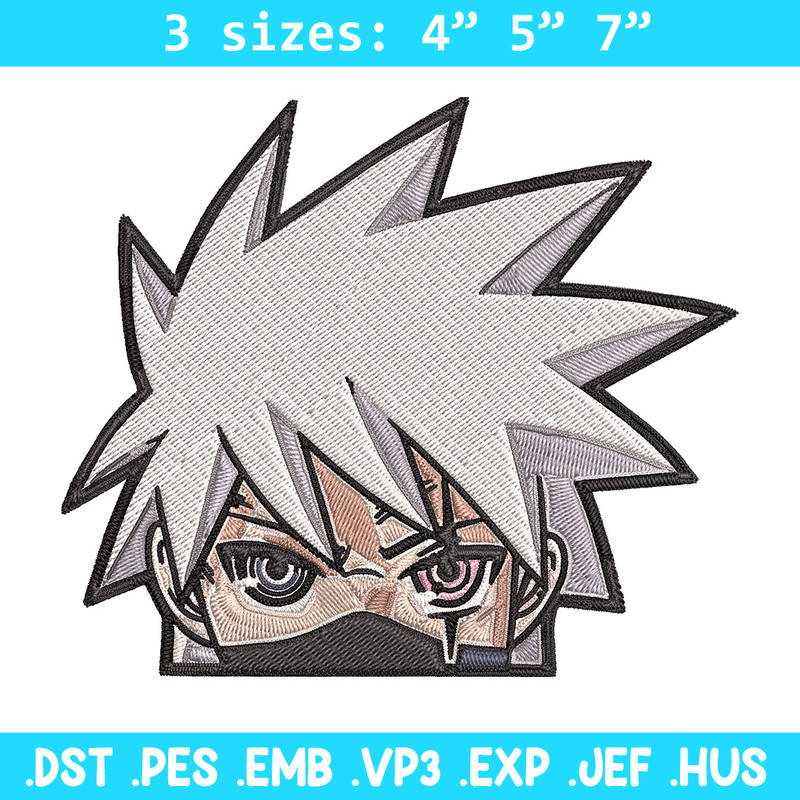 Kakashi Peeker Embroidery Design, Naruto Embroidery, Embroidery File, Anime Embroidery, Anime shirt, Digital download.jpg